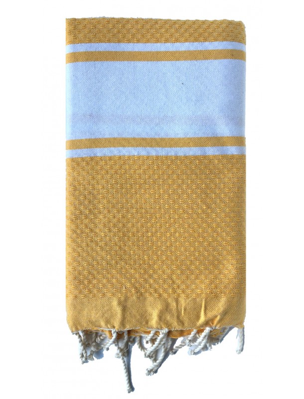 Fouta Nid D Abeille Safran Laserviettedeplage Fr